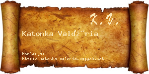 Katonka Valéria névjegykártya